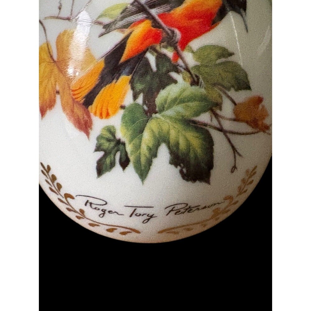Roger Tory Peterson Porcelain Songbird Egg Baltimore Oriole Danbury Mint - Picture 2 of 9